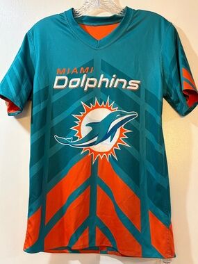 Miami Dolphins Reversible Jersey Teal Orange Youth Sz Large